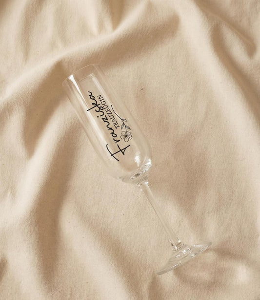 Sektglas für Trauzeuge & Trauzeugin mit Name