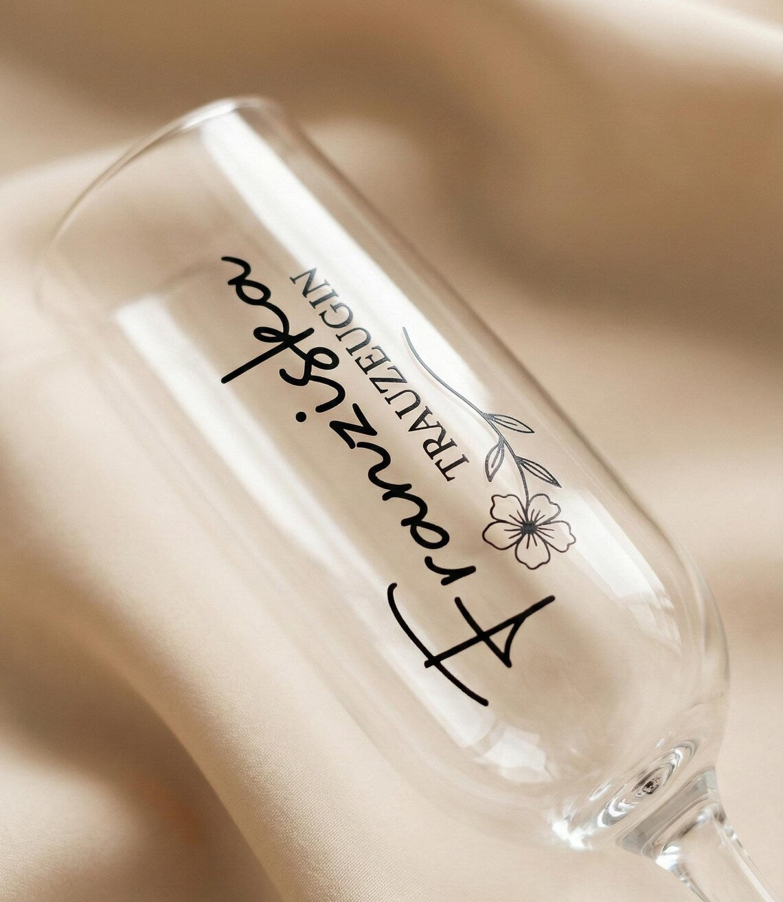 Sektglas für Trauzeuge & Trauzeugin mit Name