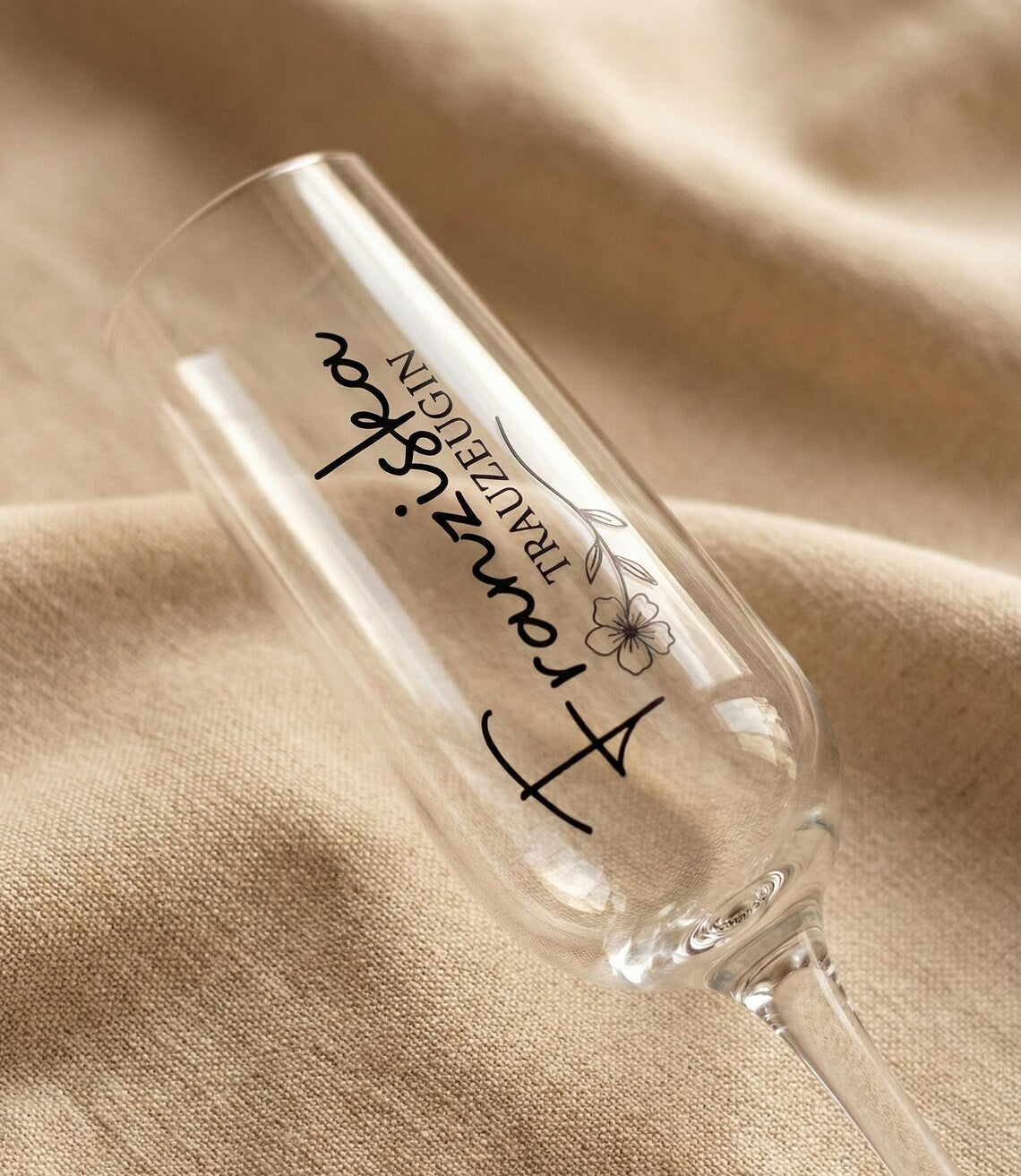 Sektglas für Trauzeuge & Trauzeugin mit Name