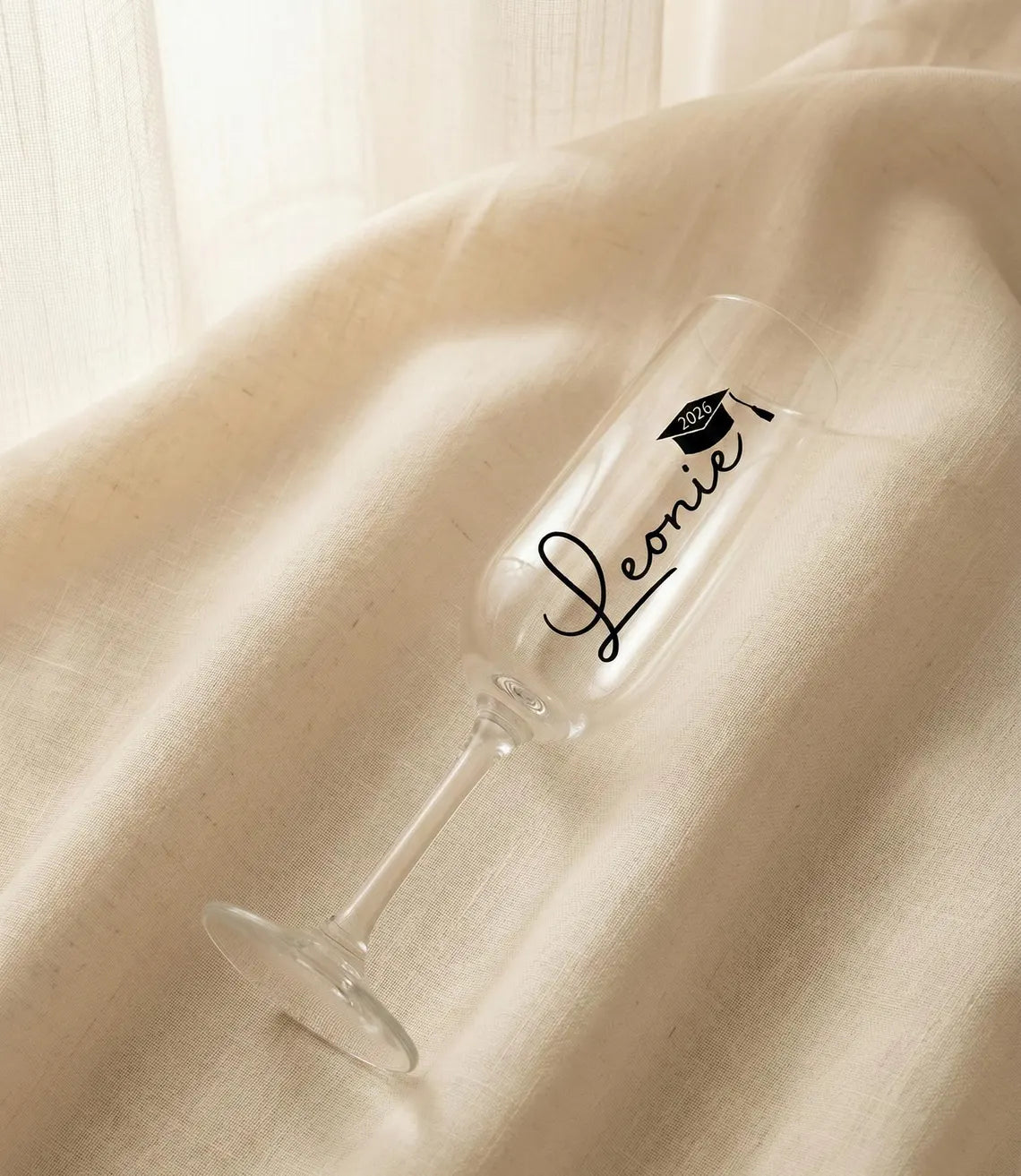 Personalisiertes Sektglas zum Abschluss mit Name & Jahr