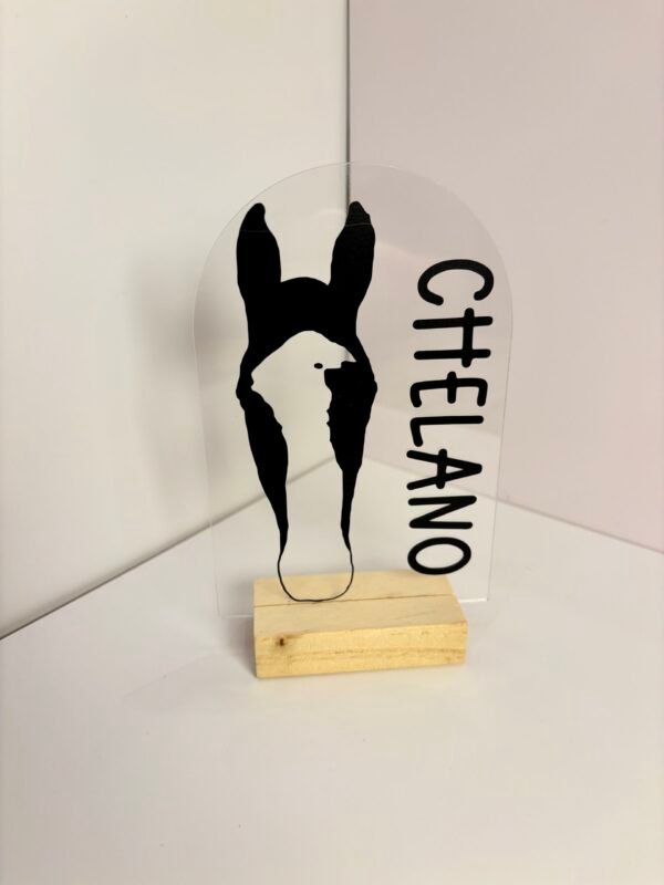 Personalisiertes Pferdeportrait aus Acryl – Pferde Silhouette mit Name
