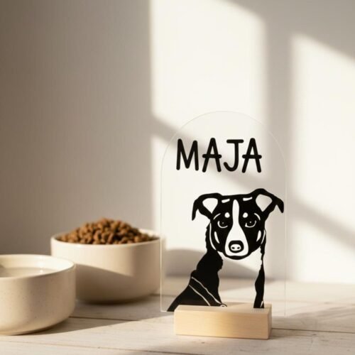 Personalisiertes Hundeportrait aus Acryl – Hund Silhouette mit Name – Bild 2