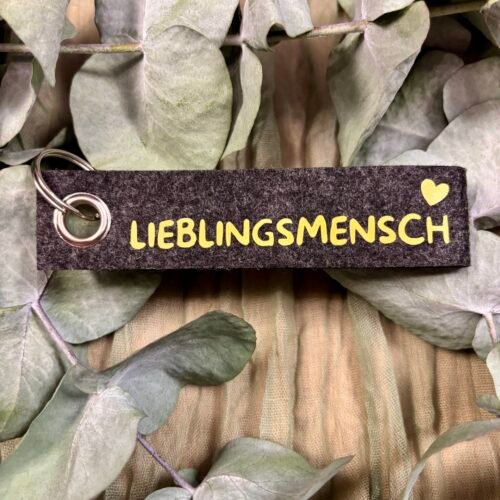 Schlüsselanhänger aus Filz mit Spruch & Symbol