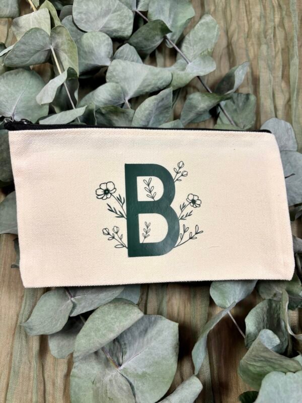 IMG_1794 Personalisierte Kosmetiktasche mit Initiale & Blumenmotiv - Schminktasche aus Baumwolle
