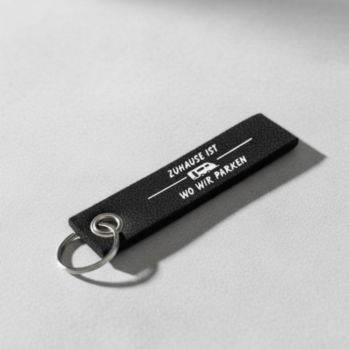 Filz Schlüsselanhänger Zuhause ist wo wir parken | Wohnmobil & Wohnwagen | Camping Geschenk Vanlife | Camper Schlüsselband