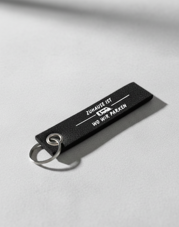 Filz Schlüsselanhänger Zuhause ist wo wir parken | Wohnmobil & Wohnwagen | Camping Geschenk Vanlife | Camper Schlüsselband