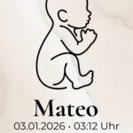 Personalisierbares Baby Poster – Geburtsdaten Print & Digital Download – Minimalistische Line Art – Geschenk zur Geburt, Taufe, Babyzimmer