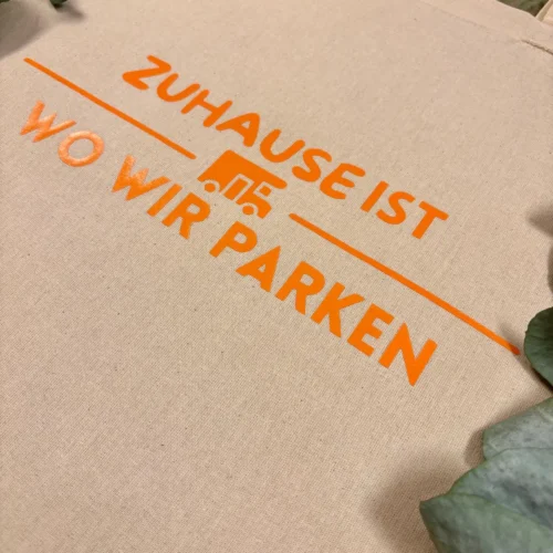 Camping Stofftasche - Zuhause ist wo wir parken - Geschenkidee für Camper - Wohnmobil
