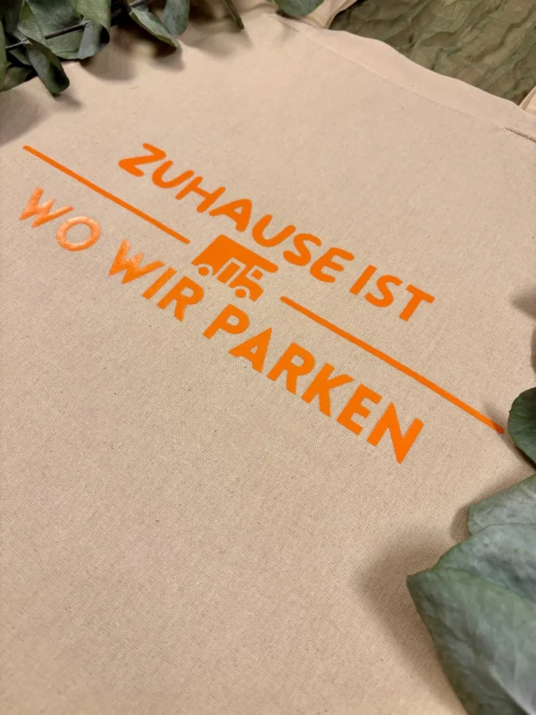 Camping Stofftasche - Zuhause ist wo wir parken - Geschenkidee für Camper - Wohnmobil
