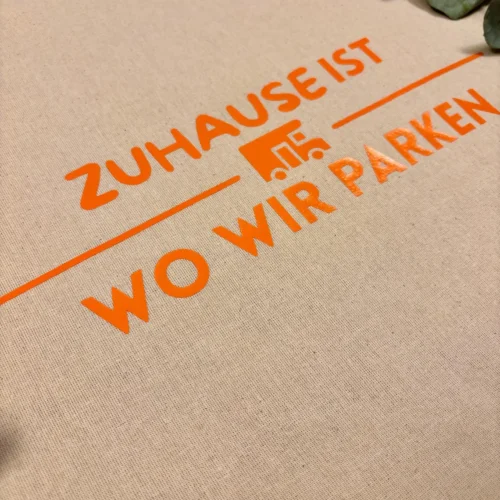 Camping Stofftasche - Zuhause ist wo wir parken - Geschenkidee für Camper - Wohnmobil