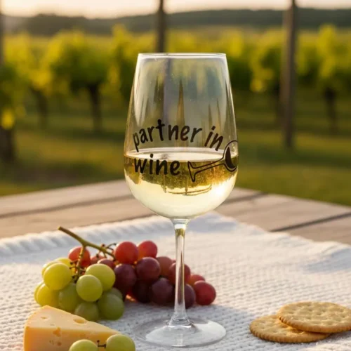 Lustiges Weinglas - Partner in Wine - Geschenk für beste Freundin, Partner und Weinliebhaber – Bild 5