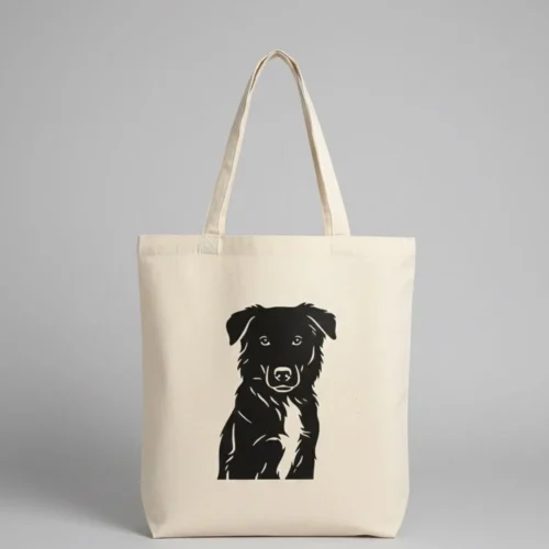 Hund Silhouette auf Stofftasche - personalisierte Hundetasche aus deinem Foto - individuelles Hundemotiv - Geschenk für Hundebesitzer