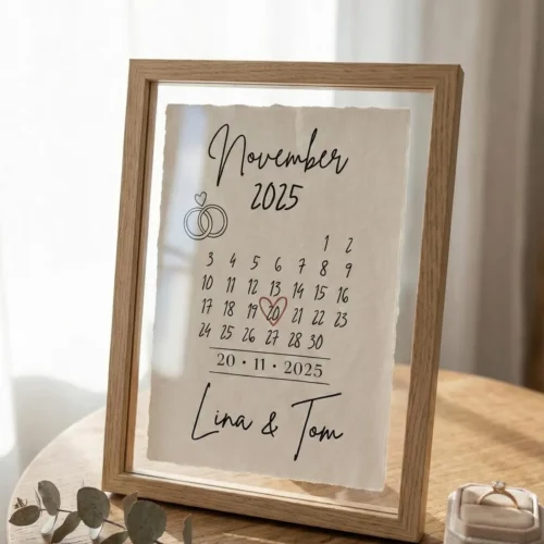 Personalisiertes Datumsposter - Euer besonderer Tag als Digitaldruck - Geschenk zur Hochzeit oder Verlobung