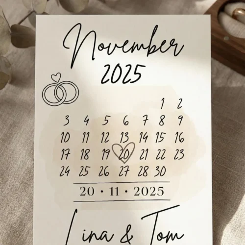 Personalisiertes Datumsposter - Euer besonderer Tag als Digitaldruck - Geschenk zur Hochzeit oder Verlobung