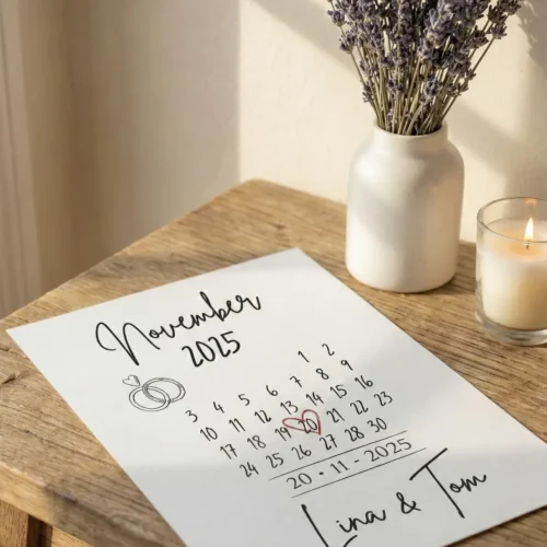 Personalisiertes Datumsposter - Euer besonderer Tag als Digitaldruck - Geschenk zur Hochzeit oder Verlobung