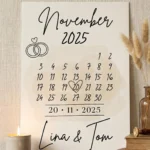 Personalisiertes Datumsposter - Euer besonderer Tag als Digitaldruck - Geschenk zur Hochzeit oder Verlobung