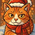 Weihnachtliches Haustier Comicporträt - Foto zu Cartoon Illustration - Digitales personalisiertes Haustierbild