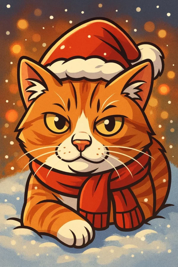 Weihnachtliches Haustier Comicporträt - Foto zu Cartoon Illustration - Digitales personalisiertes Haustierbild