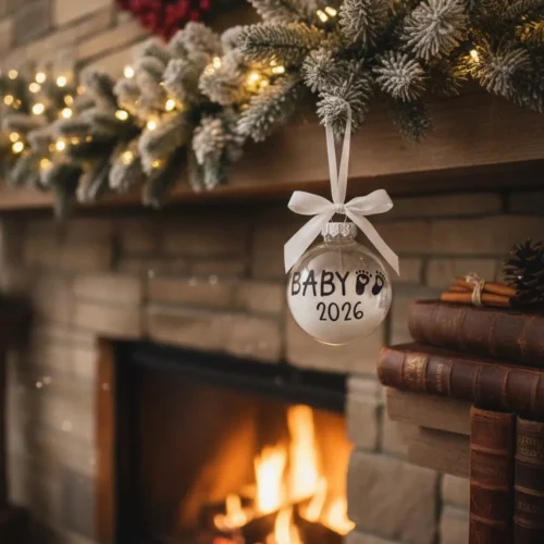 Personalisierte Weihnachtskugel - Baby erstes Weihnachten - Geschenk zur Geburt und Taufe – Bild 6