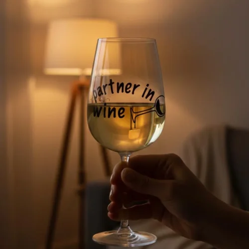 Lustiges Weinglas - Partner in Wine - Geschenk für beste Freundin, Partner und Weinliebhaber – Bild 4