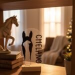 Personalisiertes Pferdeportrait aus Acryl – Pferde Silhouette mit Name