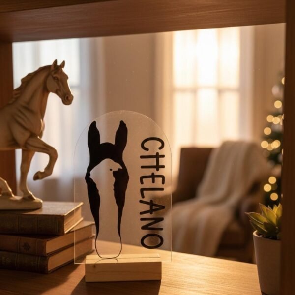 Personalisiertes Pferdeportrait aus Acryl – Pferde Silhouette mit Name