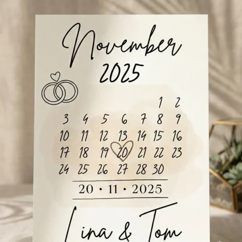 Personalisiertes Datumsposter - Euer besonderer Tag als Digitaldruck - Geschenk zur Hochzeit oder Verlobung