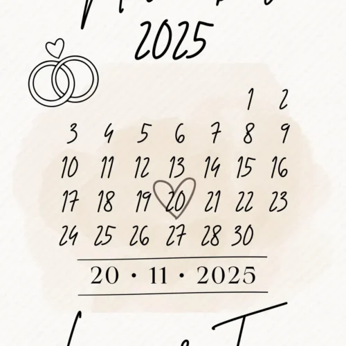 Personalisiertes Datumsposter - Euer besonderer Tag als Digitaldruck - Geschenk zur Hochzeit oder Verlobung