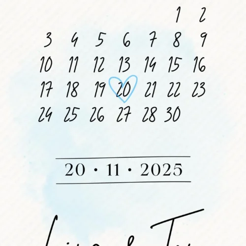Save the Date Karte personalisiert - Digitales Datumsposter mit Namen & Datum - 3 Größen (A4, A5, Smartphone) - 3 Farbvarianten