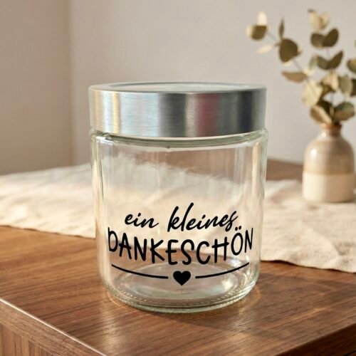 Ein kleines Dankeschön – dekoratives Schraubglas mit Deckel als Mitbringsel