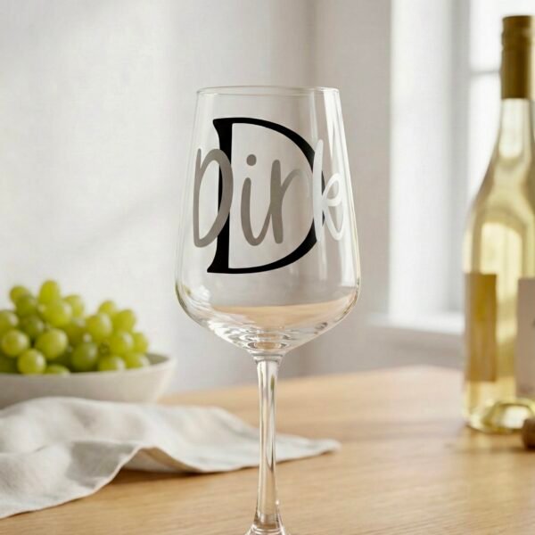 Personalisiertes Weißweinglas mit Initial und Name - elegantes Geschenk