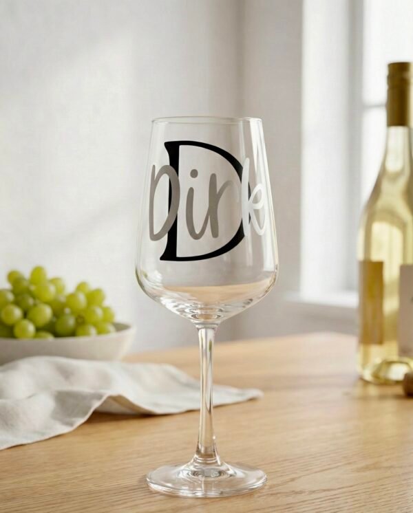Personalisiertes Weißweinglas mit Initial und Name - elegantes Geschenk