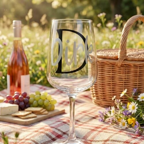 Personalisiertes Weißweinglas mit Initial und Name - elegantes Geschenk