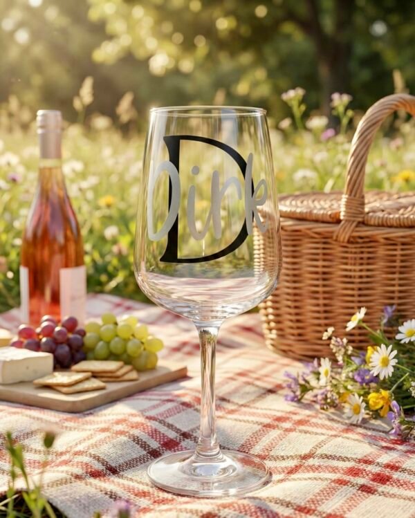 Personalisiertes Weißweinglas mit Initial und Name - elegantes Geschenk