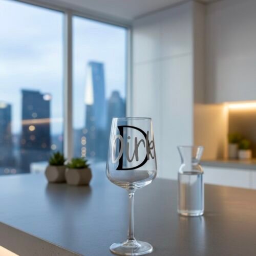 Personalisiertes Weißweinglas mit Initial und Name - elegantes Geschenk