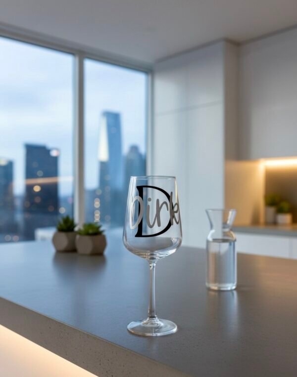 Personalisiertes Weißweinglas mit Initial und Name - elegantes Geschenk