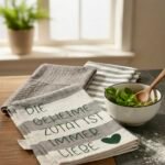 Küchenhandtuch mit Spruch - „Die geheime Zutat ist Liebe“ - dekoratives Küchentuch